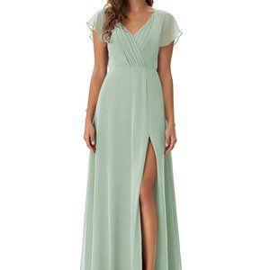 Azazie Rylee Bridesmaid Dress - Agave - Size 6